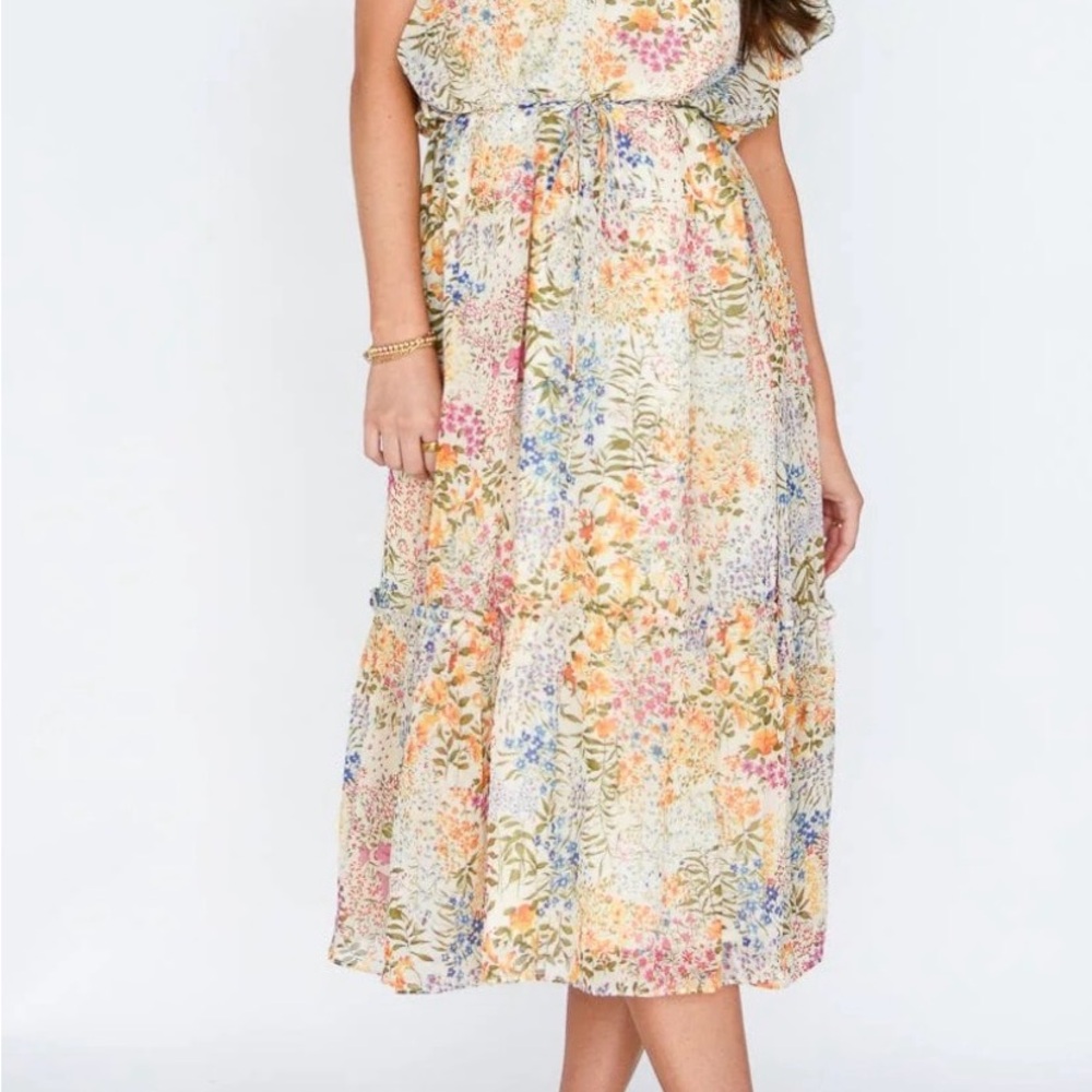 Lucy Paris Multicolor Floral Midi Dress